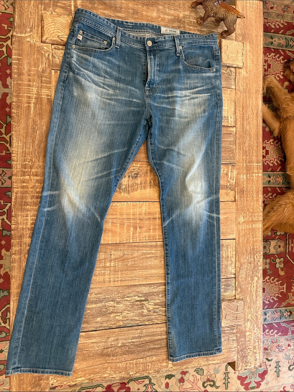 AG The Everett Slim Straight Men's Washed Blue Jeans 36R